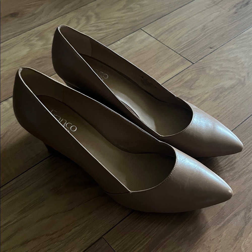 Franco Sarto Tan Pointed Toe Heels